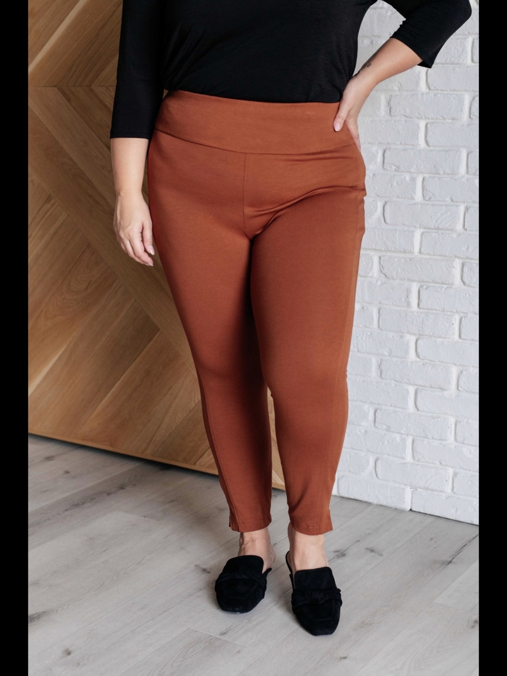 New Dear Scarlett Rust Magic High Waist Skinny Pants Size XL - Picture 3 of 15